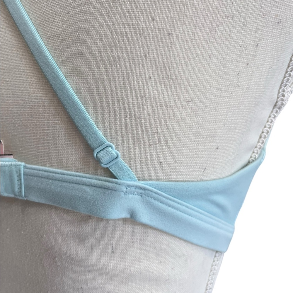 Victoria’s Secret Dream Angels Lace Mesh High Neck Bralette Aqua Blue M - Picture 4 of 9